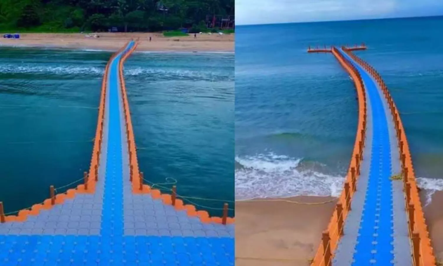 തിരുവനന്തപുരം ജില്ലയിലെ ആദ്യ ഫ്‌ളോട്ടിങ് ബ്രിഡ്ജ് വർക്കലയിൽ തുറന്നു