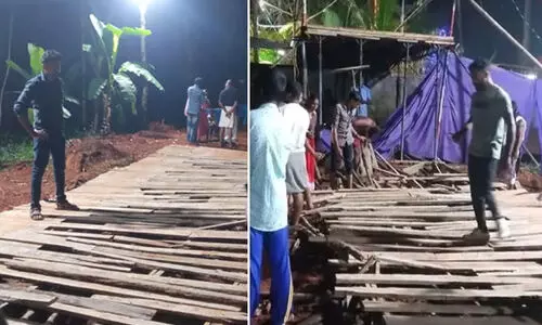 നെയ്യാറ്റിൻകരയിൽ ക്രിസ്മസ് ആഘോഷത്തിനായി ഒരുക്കിയ താത്കാലിക പാലം തകർന്നു; 15 ഓളം പേർക്ക് പരിക്ക്
