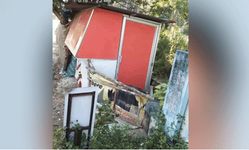 സാ​മൂ​ഹി​ക വി​രു​ദ്ധ​ർ ത​ട്ടു​ക​ട ത​ക​ർ​ത്തു