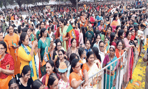 ആ​വേ​ശ​ത്തി​ൽ ബി.​ജെ.​പി ക്യാ​മ്പ്; മോ​ദി എ​ത്തി​യ​ത്​ ആ​ത്മ​വി​ശ്വാ​സം പ​ക​ർ​ന്നു