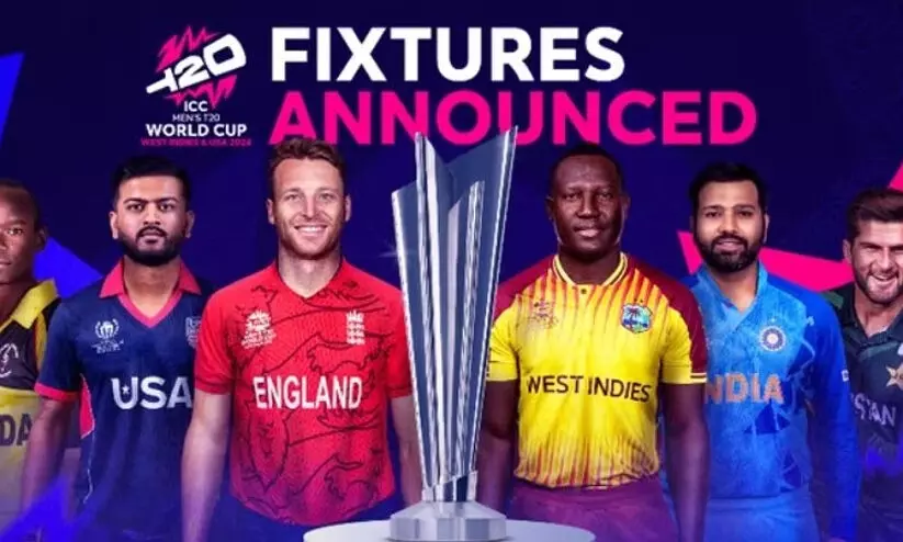 ഇന്ത്യ-പാകിസ്താൻ പോരാട്ടം ജൂൺ ഒമ്പതിന് ന്യൂയോർക്കിൽ; ഫൈനൽ 29ന്; ട്വന്റി20 ലോകകപ്പ് മത്സരക്രമം പ്രഖ്യാപിച്ചു ഇന്ത്യ-പാകിസ്താൻ പോരാട്ടം ജൂൺ ഒമ്പതിന് ന്യൂയോർക്കിൽ; ഫൈനൽ 29ന്; ട്വന്റി20 ലോകകപ്പ് മത്സരക്രമം പ്രഖ്യാപിച്ചു