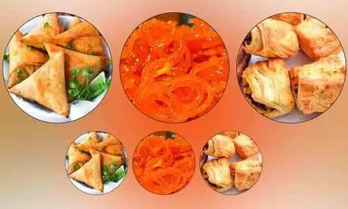 Samosa, Puffs and Jalebi