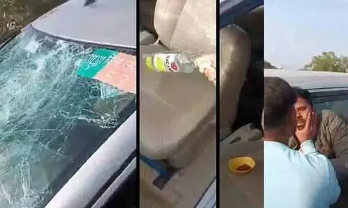 ബൈക്കുകാരനെ ഇടിച്ചു​കൊന്ന ബി.ജെ.പി നേതാവിന്റെ കാറിൽ മദ്യവും ഇറച്ചി ​ഫ്രൈയും; ഡ്രൈവറെ നാട്ടുകാർ വളഞ്ഞിട്ട് തല്ലി