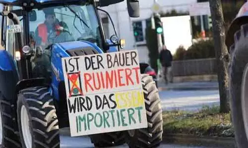 German farmers block roads with tractors in subsidies protest
