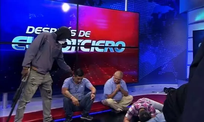 Ecuador Television studio attack