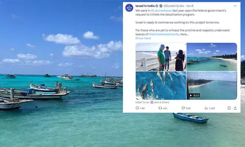 ലക്ഷദ്വീപ് കാണാൻ ആഹ്വാനം ചെയ്ത് ഇസ്രായേൽ; ചിത്രങ്ങളും വിഡിയോയും പങ്കുവെച്ചു