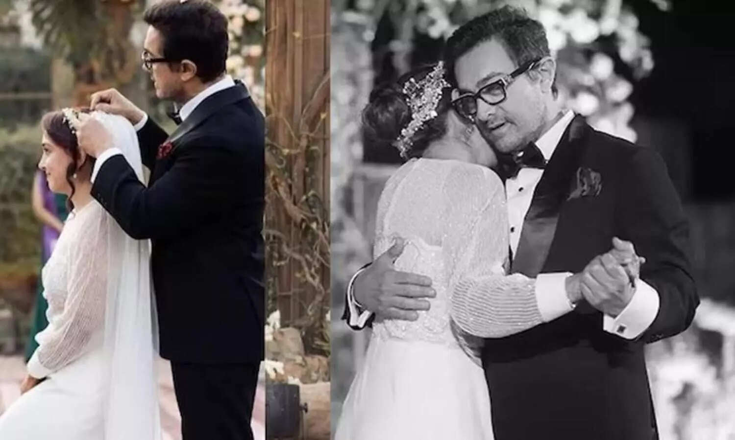 amir Khan fixes daughter Iras veil at Udaipur wedding with Nupur Shikhare