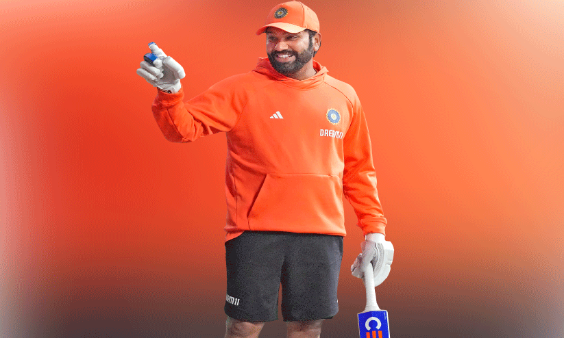 ഇ​ന്ത്യ​ൻ ക്യാ​പ്റ്റ​ൻ രോ​ഹി​ത് ശ​ർ​മ പ​രി​ശീ​ല​ന​ത്തി​നി​ടെ