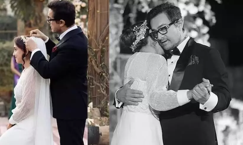 amir Khan fixes daughter Iras veil at Udaipur wedding with Nupur Shikhare