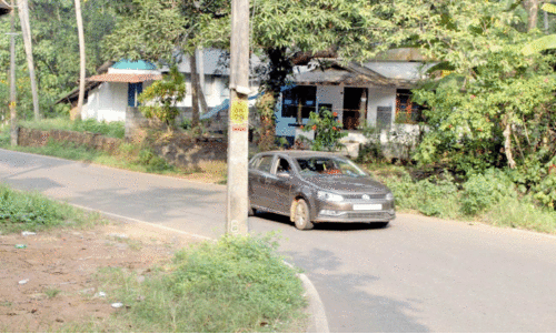 അ​പ​ക​ടം വി​ളി​പ്പാ​ട​ക​ലെ; യാ​ത്ര​ക്കാ​ർ​ക്ക് ഭീ​ഷ​ണി​യാ​യി വൈ​ദ്യു​തി​ത്തൂ​ൺ