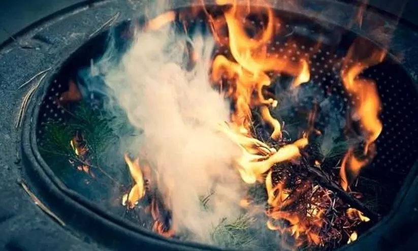 smoke from burning coal