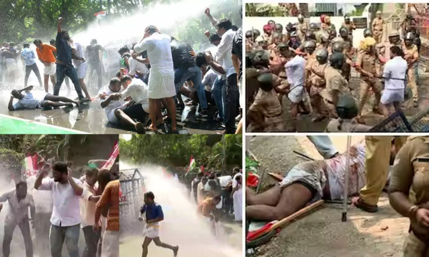 യൂത്ത് കോൺഗ്രസ് ആലപ്പുഴയിൽ നടത്തിയ മാര്‍ച്ചിൽ സംഘ‍ര്‍ഷം; ലാത്തിച്ചാർജ്, ജലപീരങ്കി