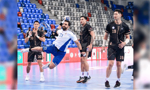 ഏഷ്യൻ പുരുഷ ഹാൻഡ്‌ബോൾ ചാമ്പ്യൻഷിപ്പിൽ കുവൈത്ത് ചൈനീസ് തായ്‌പേയ് മൽസരത്തിൽനിന്ന്