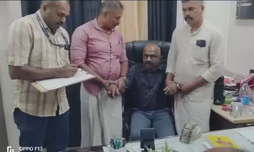 പാലക്കാട് ഭൂരേഖാ തഹസീൽദാർ അരലക്ഷം രൂപ കൈക്കൂലി വാങ്ങവേ വിജിലൻസ് പിടിയിൽ