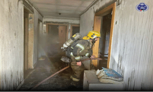 സാ​ൽ​മി​യ​യി​ൽ കെ​ട്ടി​ട​ത്തി​ന് തീ​പി​ടി​ച്ചു