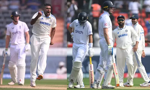 ഹൈ​ദ​രാ​ബാ​ദ് ടെസ്റ്റ്; ഇംഗ്ലണ്ടിന് മൂന്ന് വിക്കറ്റ് നഷ്ടം; അശ്വിന് രണ്ടു വിക്കറ്റ്