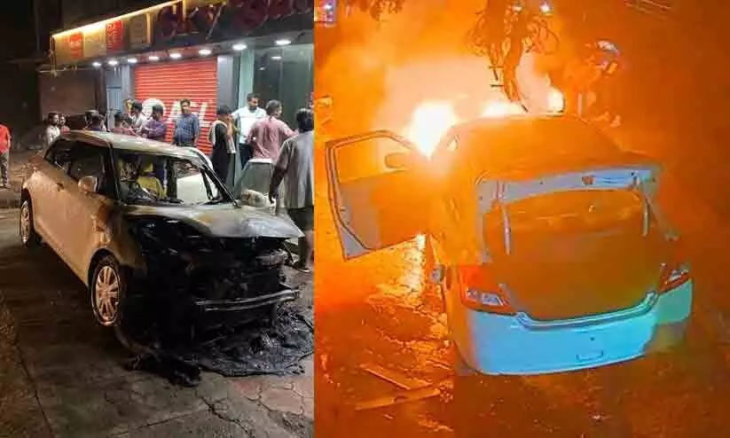 വിനോദയാത്രാ സംഘത്തിന്റെ കാർ മാഹിയിൽ കത്തിനശിച്ചു വിനോദയാത്രാ സംഘത്തിന്റെ കാർ മാഹിയിൽ കത്തിനശിച്ചു