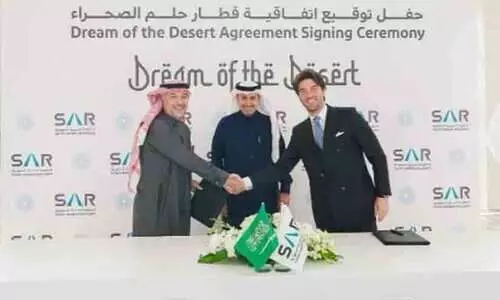 സൗദിയിൽ ആഡംബര ട്രെയിൻ വരുന്നു, ‘ഡെസേർട്ട്​ ഡ്രീം’; സൗദി റെയിൽവേയും ഇറ്റാലിയൻ ആഴ്​സനാലെ ഗ്രൂപ്പും കരാർ ഒപ്പിട്ടു