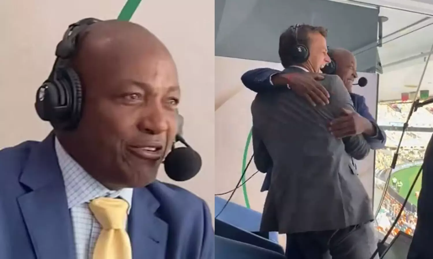 വെസ്റ്റിൻഡീസ് വിജയത്തിൽ കണ്ണുനിറഞ്ഞ് ലാറ, കെട്ടിപ്പിടിച്ച് ഗിൽക്രിസ്റ്റ്; കമന്ററി ബോക്സിൽ നാടകീയ രംഗങ്ങൾ