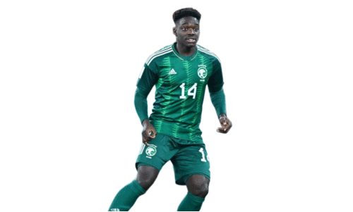 സൗ​ദി അ​റേ​ബ്യ​യു​ടെ കൗ​മാ​ര താ​രം ത​ലാ​ൽ ഹാ​ജി താ​യ്‍ല​ൻ​ഡി​നെ​തി​രാ​യ മ​ത്സ​ര​ത്തി​നി​ടെ