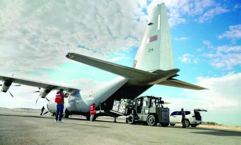 ര​ണ്ടു ദു​രി​താ​ശ്വാ​സ വി​മാ​ന​ങ്ങ​ളെ​ത്തി​ച്ച് ഖ​ത്ത​ർ