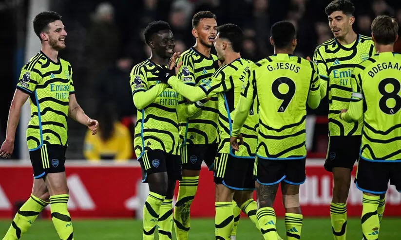 നോട്ടിങ്ഹാമിനെ വീഴ്ത്തി ആഴ്സണൽ; സിറ്റിയെ മറികടന്ന് രണ്ടാമത്