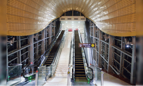 LED lights at metro station