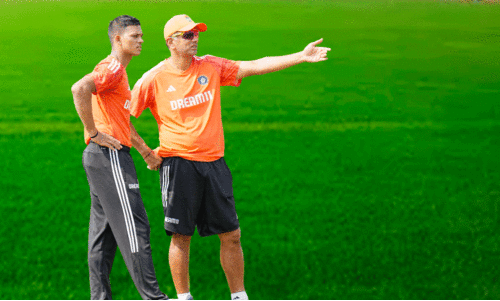 Yashaswi Jaiswal and Rahul Dravid