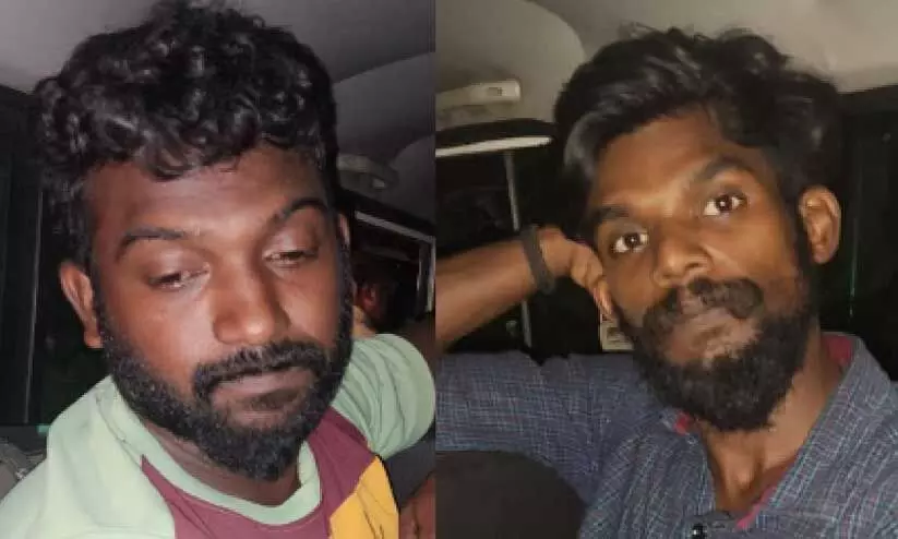 പി​ടി​യി​ലാ​യ വി​ജി​ത്ത്, ഷാ​ന്‍