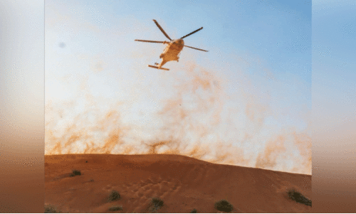 മ​രു​ഭൂ​മി​യി​ൽ കാ​റ​പ​ക​ടം: പ​രി​ക്കേ​റ്റ​വ​രെ ഹെ​ലി​കോ​പ്​​ട​റി​ൽ ര​ക്ഷ​പ്പെ​ടു​ത്തി