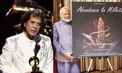 തബല മാന്ത്രികൻ സാക്കിർ ഹുസൈനെ തേടിയെത്തിയത് മൂന്ന് ഗ്രാമി അവാർഡുകൾ; പിന്നിലാക്കിയവയിൽ മോദിയുടെ ഗാനവും