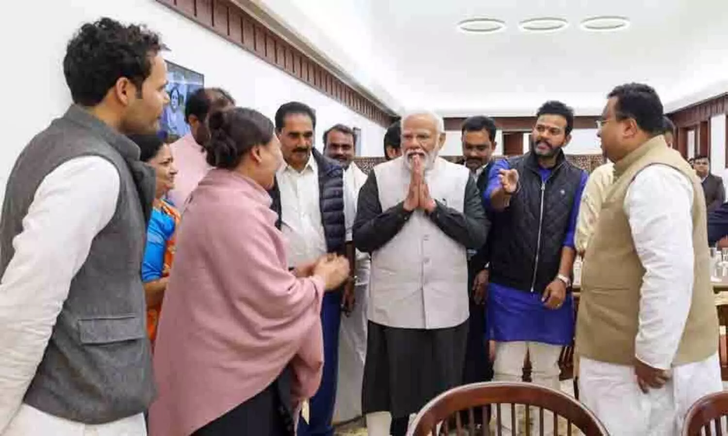 Prime Minister Narendra Modi had lunch with MPs at Parliament Canteen today