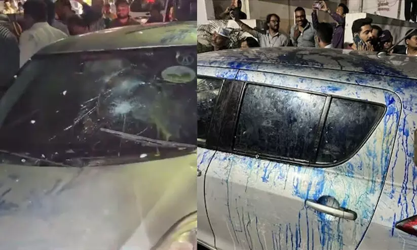 മോദി, അദ്വാനി വിമർശനം: മാധ്യമപ്രവർത്തകൻ നിഖിൽ വാഗ്ലെയുടെ കാർ ആക്രമിച്ച് ബി.ജെ.പി പ്രവർത്തകർ മോദി, അദ്വാനി വിമർശനം: മാധ്യമപ്രവർത്തകൻ നിഖിൽ വാഗ്ലെയുടെ കാർ ആക്രമിച്ച് ബി.ജെ.പി പ്രവർത്തകർ