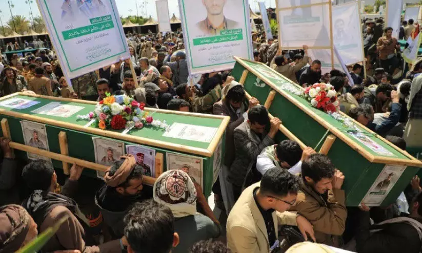 യു.എസ്, യു.കെ ആക്രമണത്തിൽ 17 ഹൂതി സൈനികർ കൊല്ലപ്പെട്ട സംഭവം; തിരിച്ചടിക്കുമെന്ന് മുന്നറിയിപ്പ്