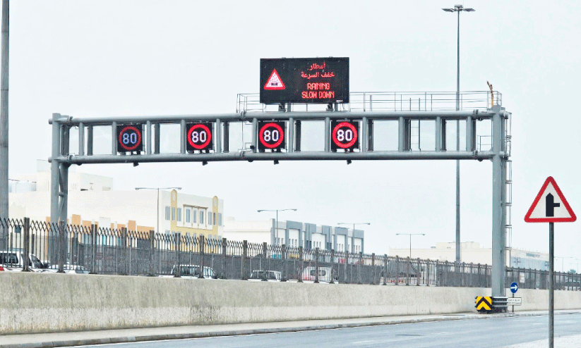 warning signal at road