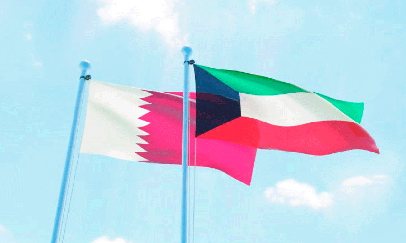 Qatar and Kuwait flags