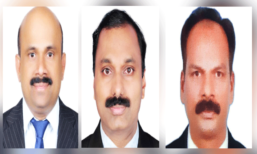 ജോ​ബി​ൻ​സ് ജോ​ൺ പാ​ലേ​ട്ട്, ഐ.​വി. അ​ല​ക്സ് പ​രു​ന്തു​വീ​ട്ടി​ൽ, സു​നി​ൽ തോ​മ​സ്