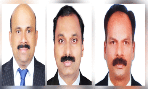 ജോ​ബി​ൻ​സ് ജോ​ൺ പാ​ലേ​ട്ട്, ഐ.​വി. അ​ല​ക്സ് പ​രു​ന്തു​വീ​ട്ടി​ൽ, സു​നി​ൽ തോ​മ​സ്