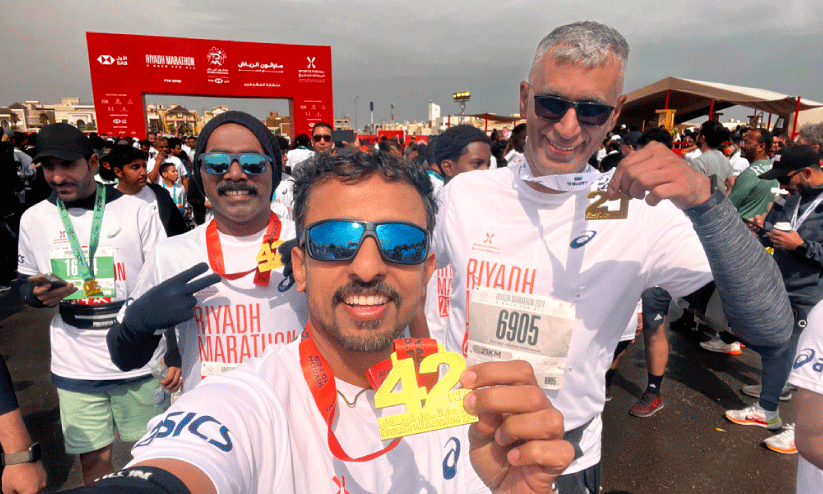 റിയാദ് മാരത്തണിൽ കുവൈത്തിൽ  നിന്നുള്ള ‘പൂരം ഗഡീസും’