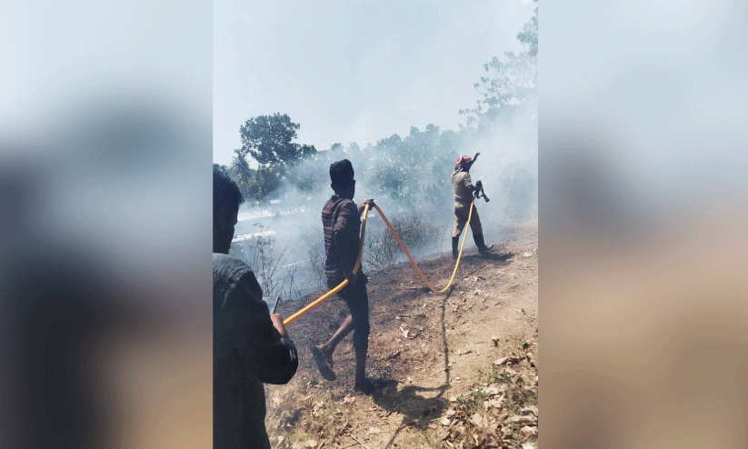 പുനലൂർ റെയിൽവേ സ്റ്റേഷൻ പരിസരത്ത്​ തീപിടിത്തം; ദുരന്തം ഒഴിവായി