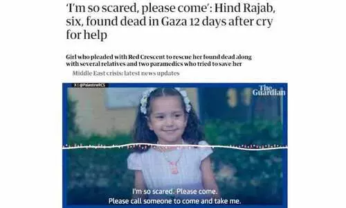 ഹിന്ദ് റജബ്: ആ കരച്ചിൽപോലും അവരുടെ മനസ്സ് തൊട്ടില്ല