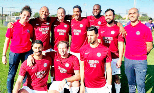 പി.​എ​സ്.​ജി ലെ​ജ​ൻ​ഡ്സ് ടൂ​റി​ന്റെ ഭാ​ഗ​മാ​യി ദോ​ഹ​യി​ലെ​ത്തി​യ മു​ൻ​താ​ര​ങ്ങ​ൾ