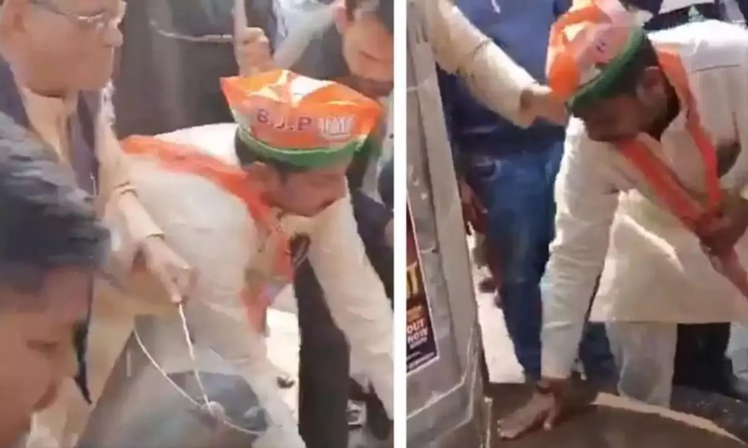 രാഹുൽ ​ഗാന്ധി പ്രസം​ഗിച്ച സ്ഥലം ​ഗം​ഗാജലം കൊണ്ട് കഴുകി ബി.ജെ.പി പ്രവർത്തകർ