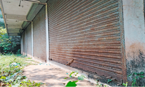 ലൈബ്രറി കെട്ടിടത്തിലെ കടമുറികൾ നശിക്കുന്നു