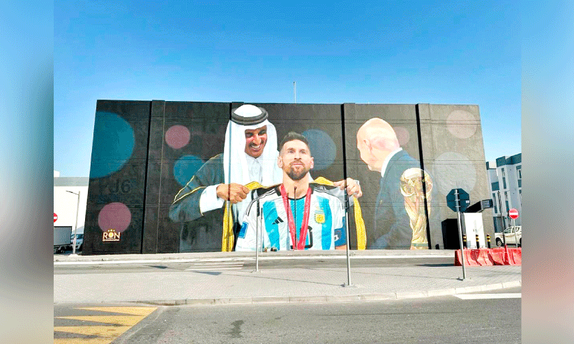 wall painting on qatar world cup