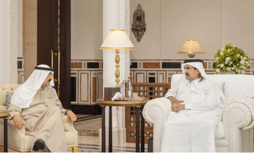 Kuwait amir visits qatar,  In Al Wajba palace