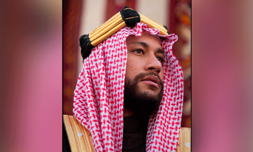 neymar wearing saudi traditional dress