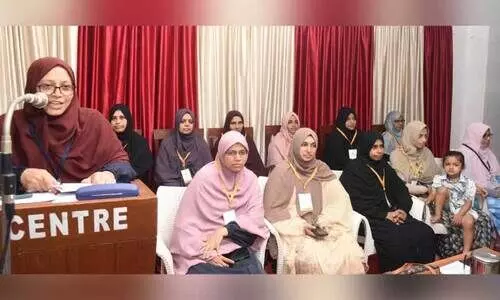 ജ​മാ​അ​ത്തെ ഇ​സ്‌​ലാ​മി ഹി​ന്ദ് ജി​ല്ല വ​നി​ത വി​ഭാ​ഗം സം​ഘ​ടി​പ്പി​ച്ച നേ​തൃ​സം​ഗ​മം സം​സ്ഥാ​ന പ്ര​സി​ഡ​ന്റ് പി.​ടി.​പി. സാ​ജി​ത ഉ​ദ്ഘാ​ട​നം ചെ​യ്യു​ന്നു