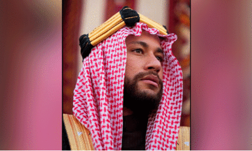 neymar wearing saudi traditional dress