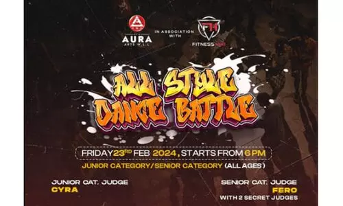 ഓ​റ അ​ർ​ട്സ് സം​ഘ​ടി​പ്പി​ക്കു​ന്ന ഓ​ൾ സ്റ്റൈ​ൽ ഡാ​ൻ​സ് ബാ​റ്റി​ൽ ഇ​ന്ന്